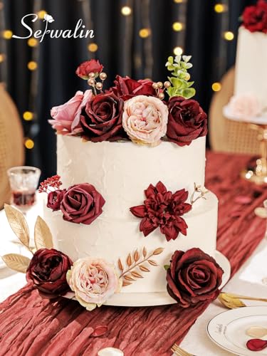 Burgundy Pink Artificial Flowers (Classic Burgundy Pink / 1 Box)