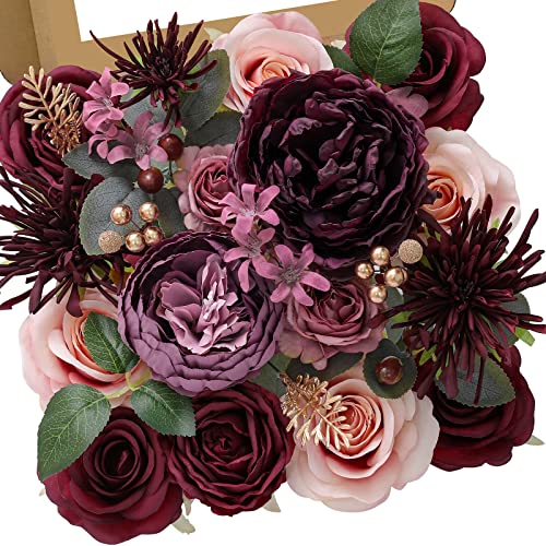 Burgundy Purple Artificial Flowers (Amorous Burgundy / 1 Box)