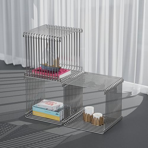 Square Geometry Retro Side Table Prime (Silver)