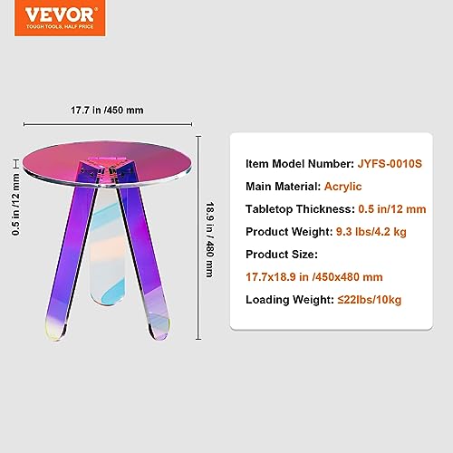 Round Iridescent Side Table (Art Deco)
