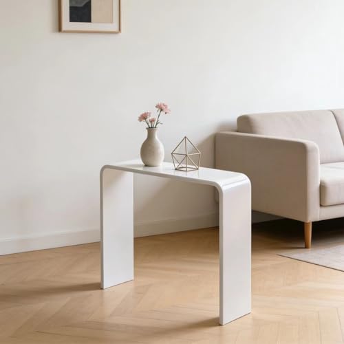 Clear Acrylic Console Table (1 Tier - White)