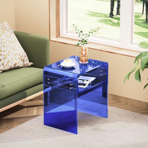 Acrylic Nightstand Bedside Side Table (Royal Blue)