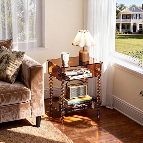Acrylic Side Table (Dark Brown / Small)