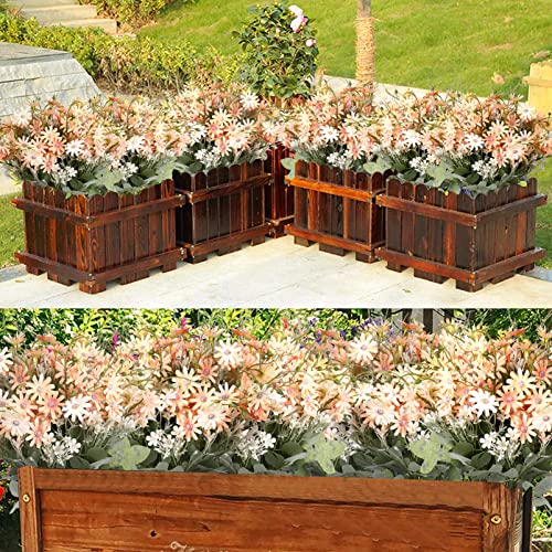 Artificial Flowers Wildflowers Silk Daisy Spring Fake Daisies Decoration Summer UV Resistant Colorful Mixed Bundles Faux Greenery Outdoor Plant Stem Filler for Home Decor Indoor Floral Arrangements (02 Champagne)