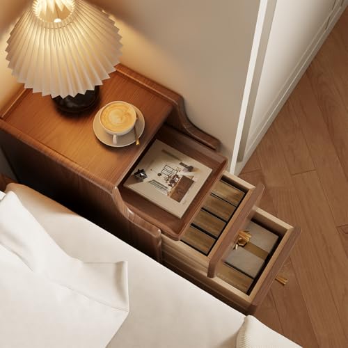 Small Nightstand with Drawers (1 Pc(walnut) / 15.74''D*11.81''W*19.68''H)