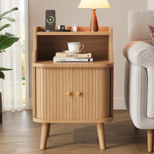 Mid Century Modern Nightstand (Oak / 1 PACK)