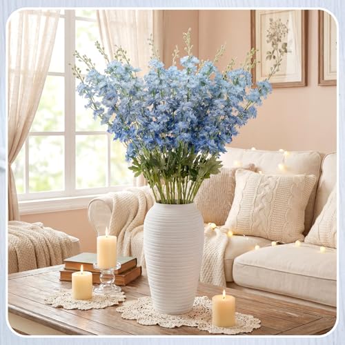 20 Delphinium Artificial Flowers 33.5" Long Stem (Blue)