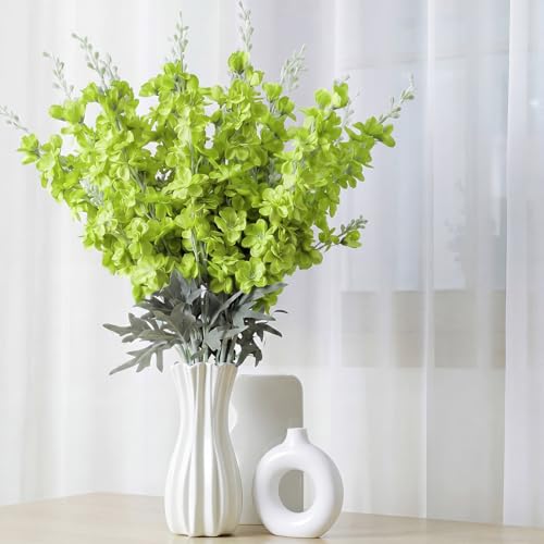 24 Pcs Green Delphinium Artificial Flower Bulk (34.25" / Green)