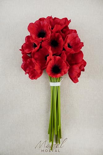 Red Anemone Artificial Flowers (Red)