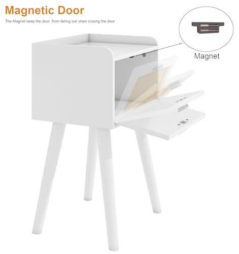 Nightstand Set of 2 (White / Boho Style)