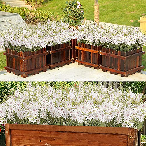 Artificial Flowers Wildflowers Silk Daisy Spring Fake Daisies Decoration Summer UV Resistant Colorful Mixed Bundles Faux Greenery Outdoor Plant Stem Filler for Home Decor Indoor Floral Arrangements (04-white)
