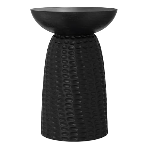 Boyd 16" Wide Solid Wood Round End Table in Black (Black / 16 inch)