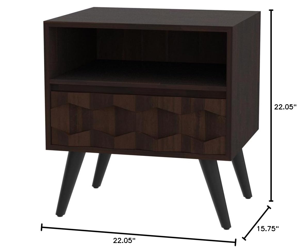 Georgina Wood Nightstand (Georgina Nightstand / Nightstand / Walnut)