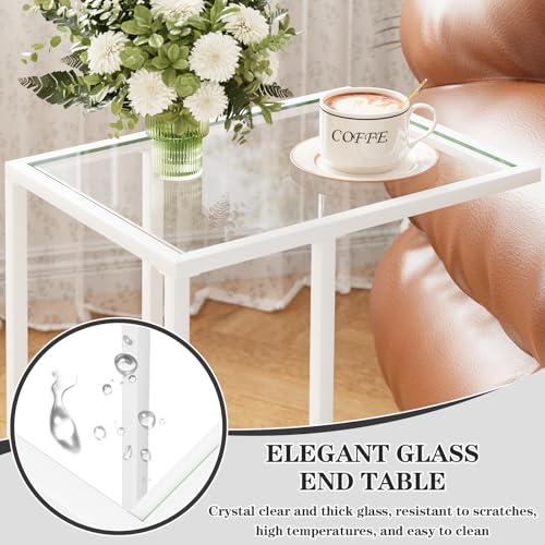 Small C Shaped Table for Sofa (White)