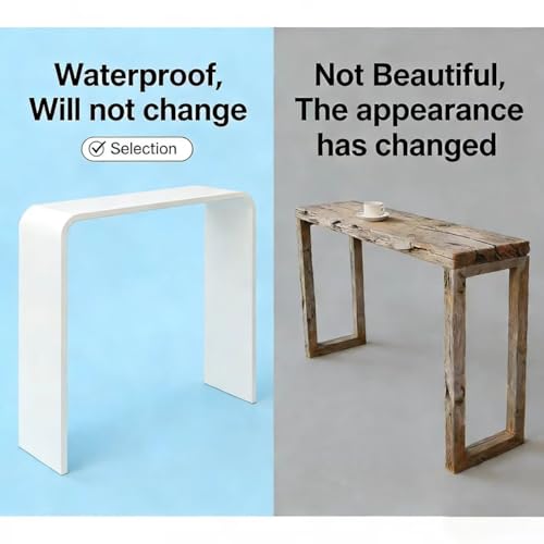 Clear Acrylic Console Table (1 Tier - White)