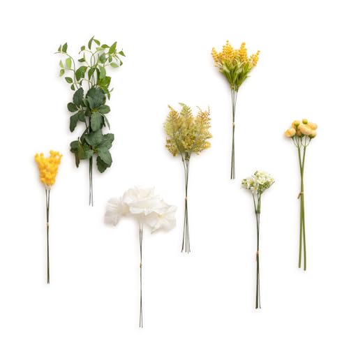 Artificial Faux Greenery Stems 30pcs Yellow Fake Greenery (Ylw-lemonade Yellow)