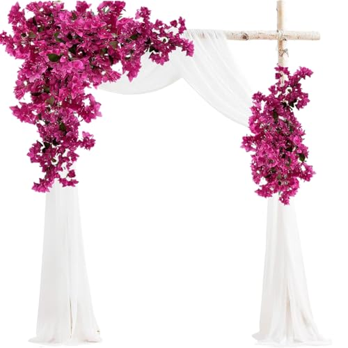 Pack of 16 Artificial Bougainvillea Flower Stems Silk Bougainvillea Long Branches Full Blossoms for Home Wedding Table Centerpiece Shower Event Backdrop Indoor Outdoor Decorations (Violet)