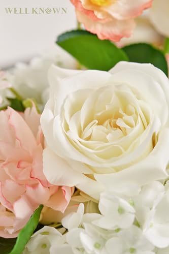 Artificial Flowers in Vase for Seasonal Decor (Mixed White)