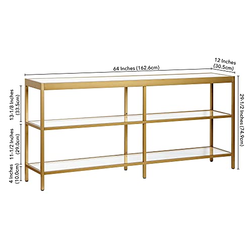 64" Wide Rectangular Console Table in Brass (Brass / 64" Wide)