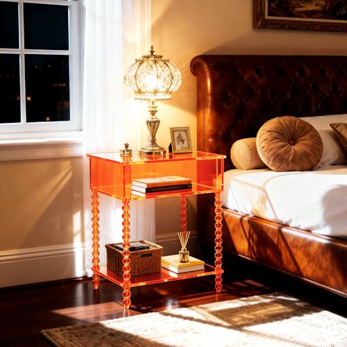 Acrylic Side Table (Orange / Large)