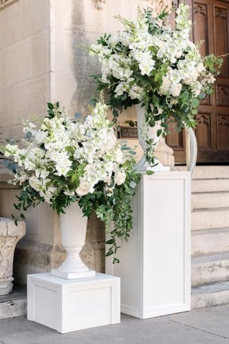 8PCS White Artificial Delphinium Flowers with Clematis Greenery Long Stem Flowers 29.5" Larkspur Artificial Flowers for Wedding Centerpieces Silk Flowers for Home Decor Indoor (White)