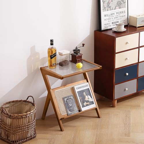 Large Brown Rattan Nightstand (Rattan-large-brown)