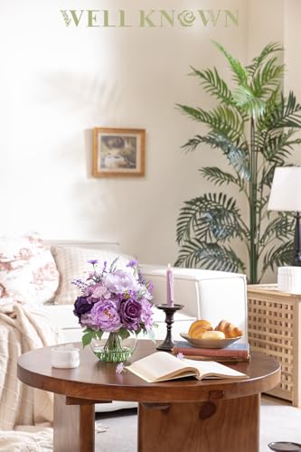 Artificial Flowers in Vase for Home Decor (Lavender Mixed)