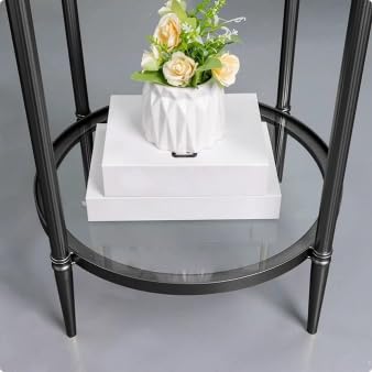2 Tier Round Side Table (Round / 2-Tier / Black)