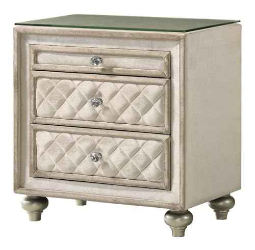 Lucienne 2 Door Nightstand in Beige