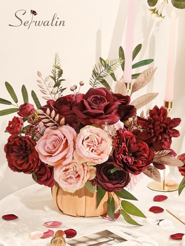 Burgundy Pink Artificial Flowers (Classic Burgundy Pink / 1 Box)
