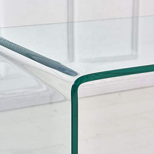 Tempered Glass Side Table (19.7"D x 19.7"W x 18.9"H / Clear)