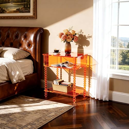 Acrylic Side Table (Orange / Large)