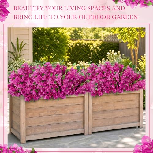 100 Pcs Fake Bougainvillea Bulk Silk Flower UV Resistant (Rose Purple)