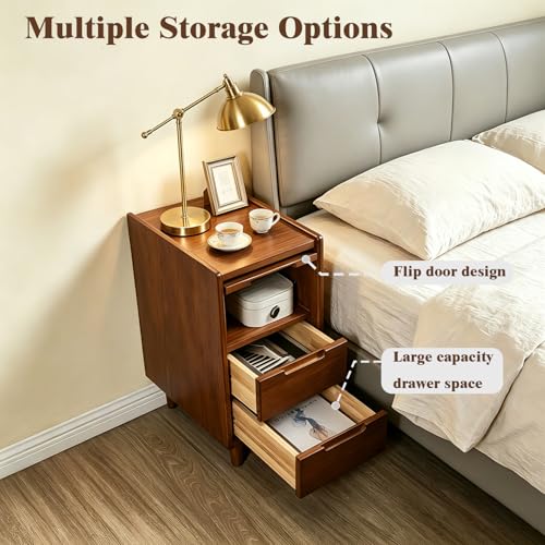 Mid Century Modern Nightstand (11.81”D×15.75”W×23.81”H)