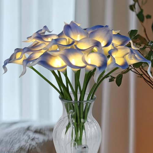 LED Calla Lily Lamp (Light Blue)