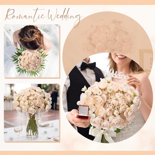 48 Pcs Ranunculus Artificial Flower (Champagne)