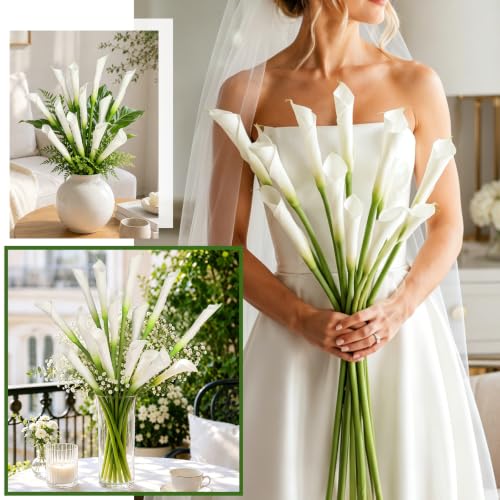 12pcs Calla Lily Artificial Flowers (White Bud)