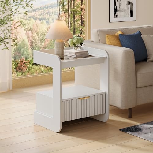 Fluted Nightstands Set of 2 (White)