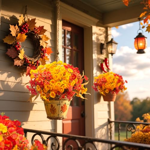 16 PCS Outdoor Fall Artificial Flower (Fall Mix)