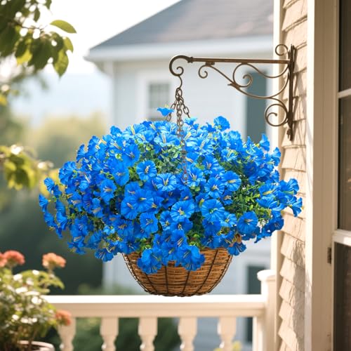 UV Resistant Artificial Morning Glory Flowers (Blue)