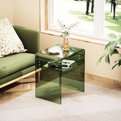 Clear Acrylic End Table 2 (Green Double)