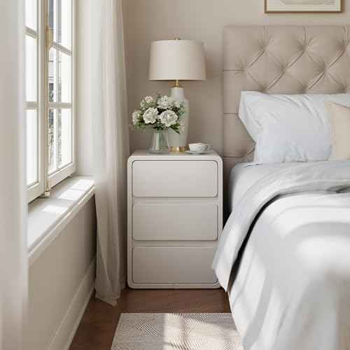 Narrow Nightstand (15.7"W / White (3 Drawers))