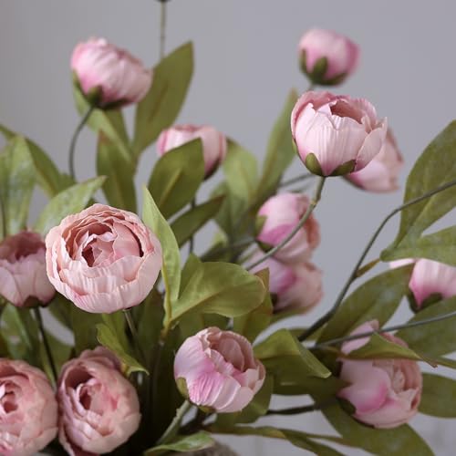 6 Pcs 27" Faux Silk Peony Artificial Flowers Stems for Vase (Blush Pink)