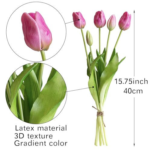 40pcs Artificial Tulips Flowers (40pcs Peachblow Set (No Vase))
