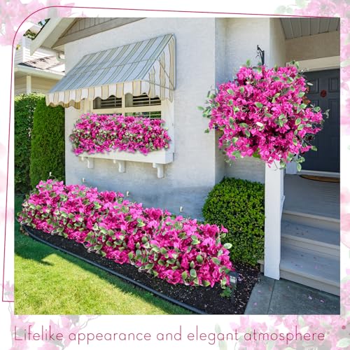 60 Pcs Fake Bougainvillea Bulk Silk Flower UV Resistant (Rose Purple)
