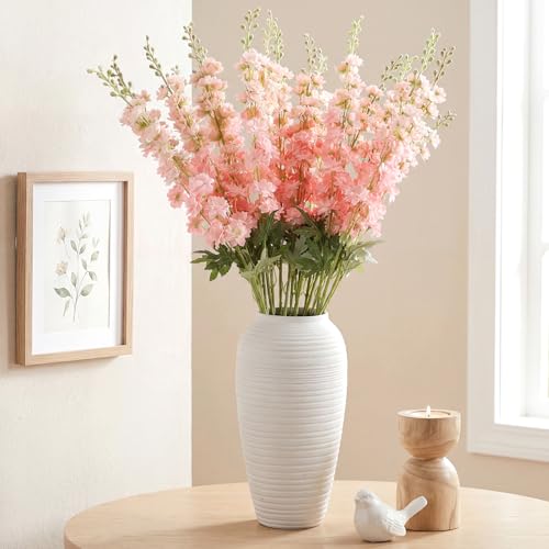 20 Delphinium Artificial Flowers 33.5" Long Stem (Pink)