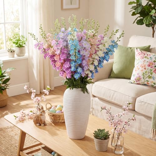 20 Delphinium Artificial Flowers 33.5" Long Stem (Mixed Color)