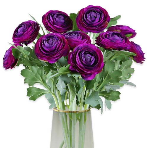 Artificial Ranunculus Flowers Purple (Purple / 10)