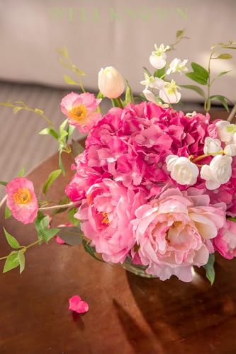 Artificial Flowers in Vase (Mix Peony-fuchsia)