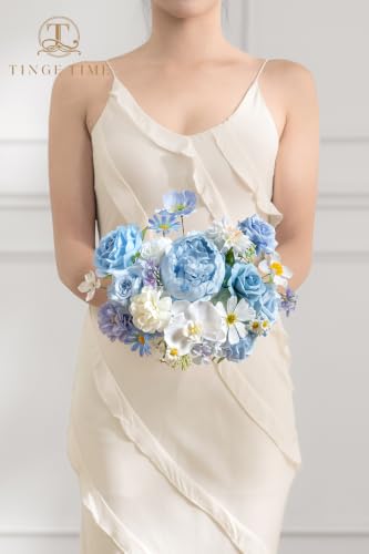 Baby Blue Artificial Flowers Box Combo Wedding Decor (Light Blue)